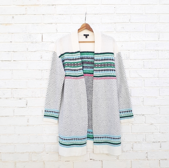 Talbots Breton Fair Isle Nordic Long Cardigan - Picture 2 of 7